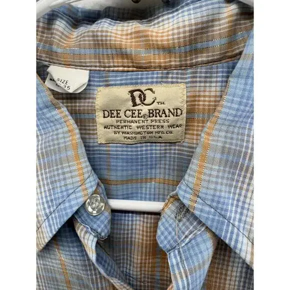 Vintage Dee Cee Pearlsnap Sawtooth Button Up Plaid Mens Size 17-35 - Picture 4 of 8
